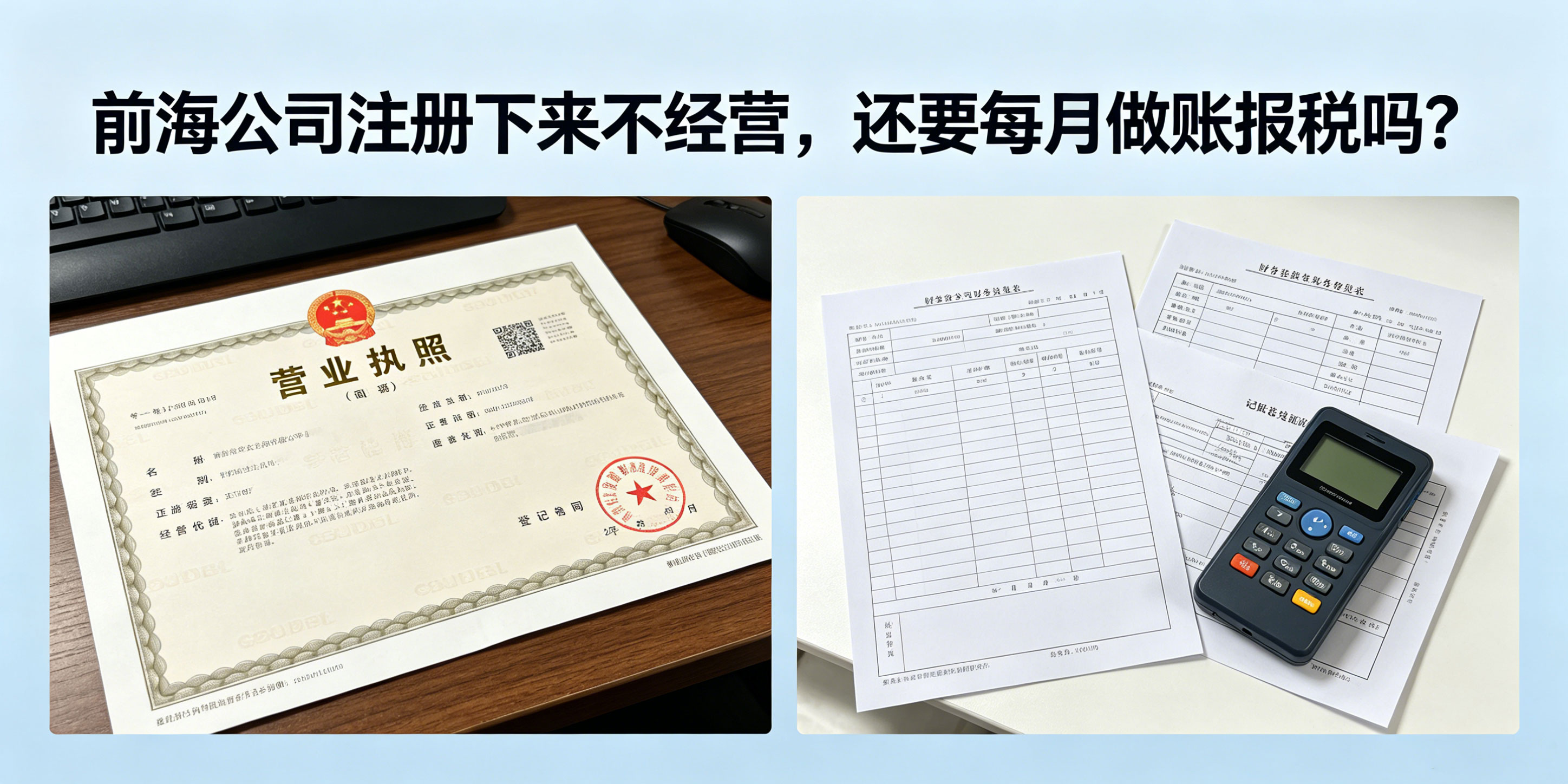 前海公司注册下来不经营，还要每月做账报税吗？(图1)