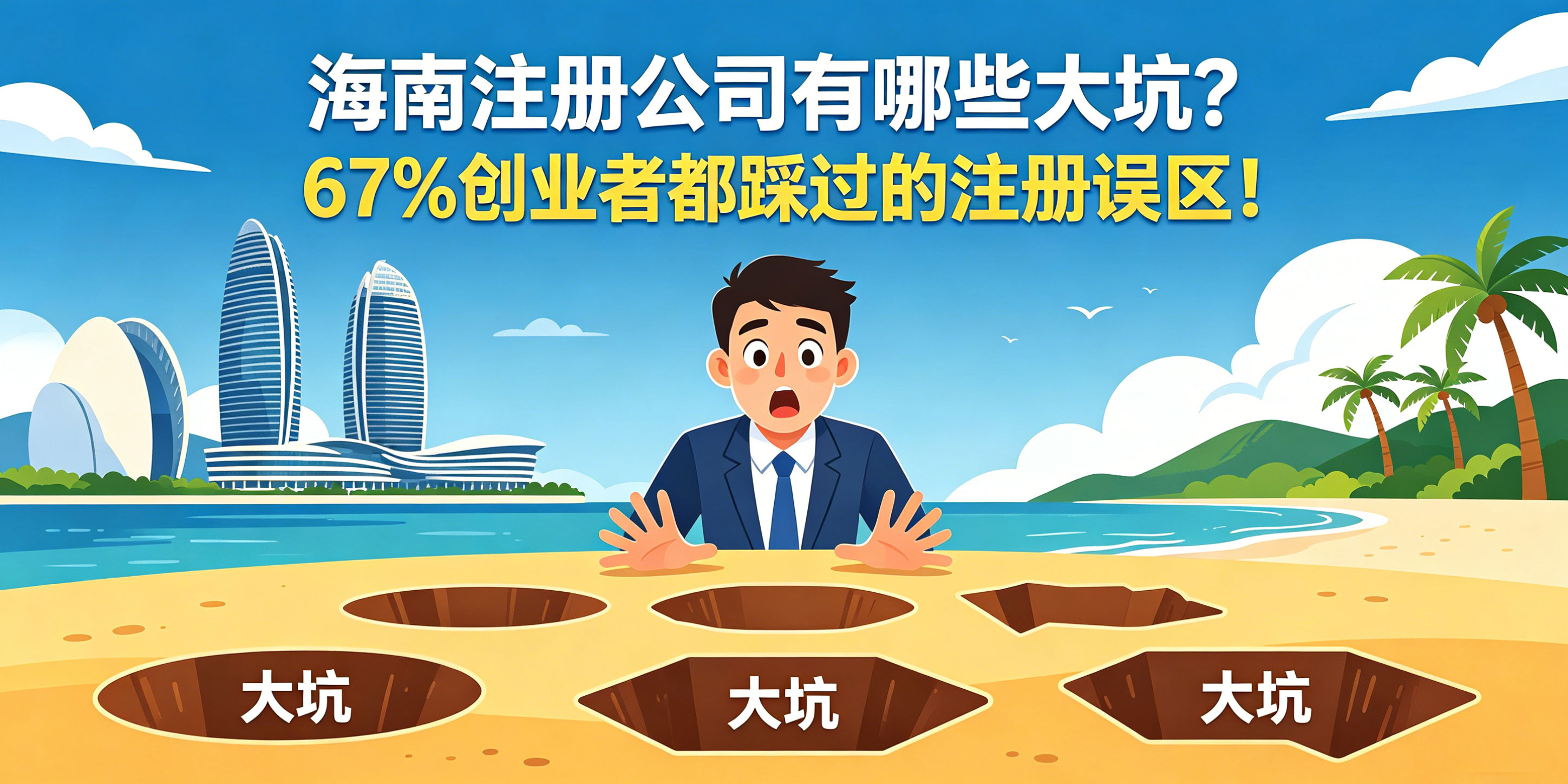 海南注册公司有哪些大坑？67%创业者都踩过的注册误区！(图1)