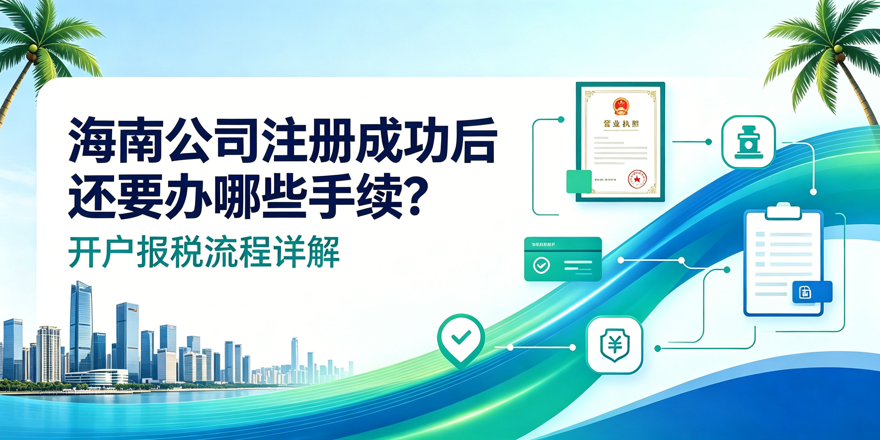 海南公司注册成功后还要办哪些手续?开户报税流程详解(图1) 海南公司注册成功后还要办哪些手续?开户报税流程详解(图1)